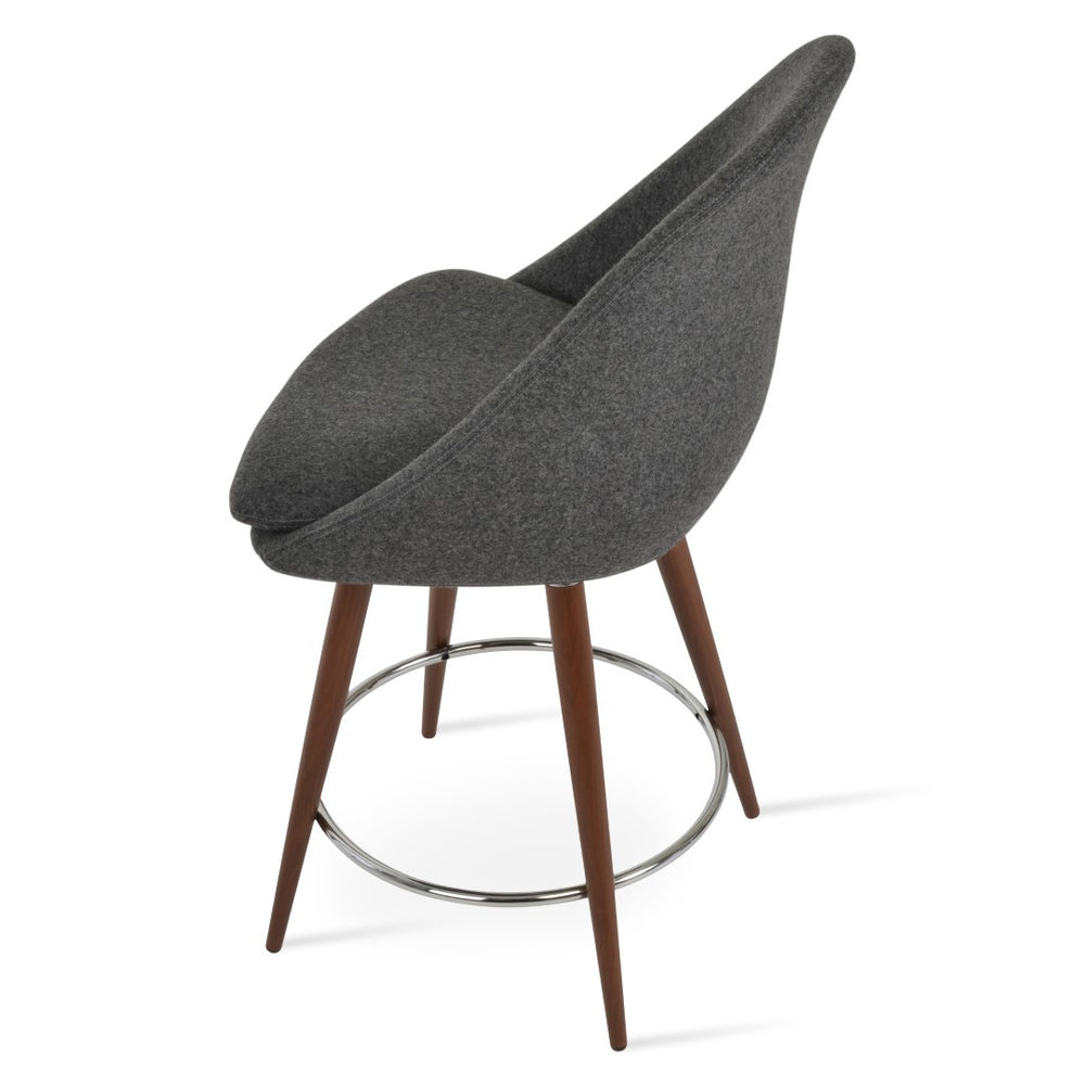 Soho Concept Avanos Stylish Barstools & Counterstools - Durable Camira Blazer Wool, 10-year Guarantee, Walnut Finish Walnut,Chrome,Dark Grey  Soho-concept-dining-chair-10525