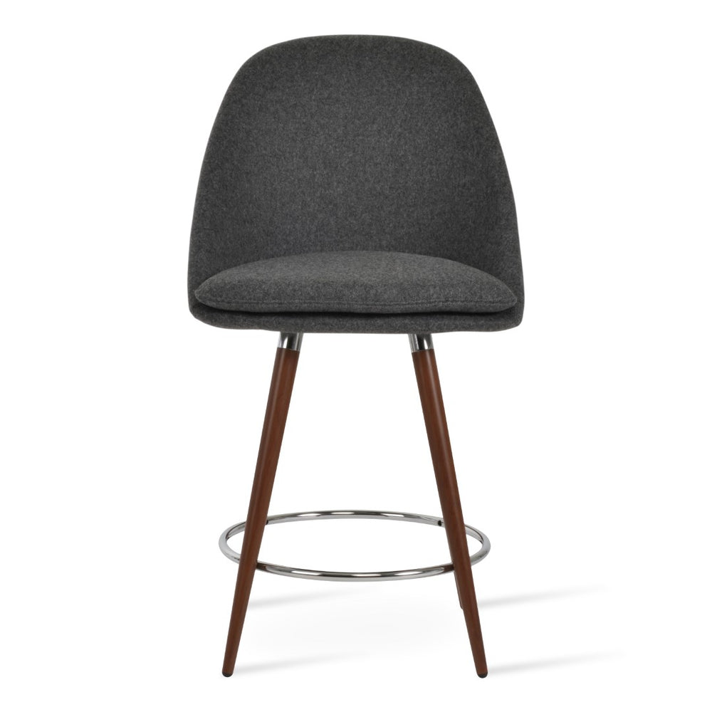 Soho Concept Avanos Stylish Barstools & Counterstools - Durable Camira Blazer Wool, 10-year Guarantee, Walnut Finish Walnut,Chrome,Dark Grey  Soho-concept-dining-chair-10525