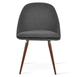 Soho Concept Avanos Ana Chair - Stylish Dining Chair In Camira Blazer Wool, 10-year Guarantee, Chrome Base Walnut,Chrome,Dark Grey  Soho-concept-dining-chair-00870