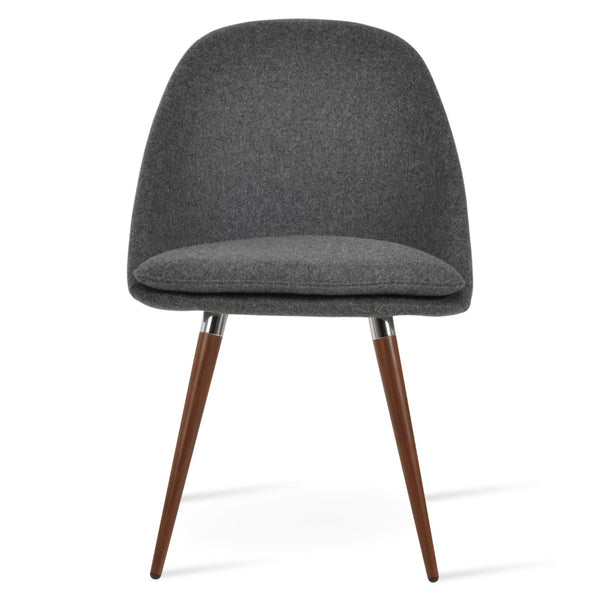 Soho Concept Avanos Ana Chair - Stylish Dining Chair In Camira Blazer Wool, 10-year Guarantee, Chrome Base Walnut,Chrome,Dark Grey  Soho-concept-dining-chair-00870