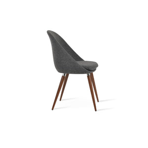 Soho Concept Avanos Ana Chair - Stylish Dining Chair In Camira Blazer Wool, 10-year Guarantee, Chrome Base Walnut,Chrome,Dark Grey  Soho-concept-dining-chair-00870