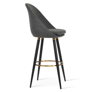 Soho Concept Avanos Ana Stools - Stylish Bar & Counter Height Seating With Camira Wool Fabric, 10-year Guarantee Black,Brass,Dark Grey  Soho-concept-dining-chair-10524