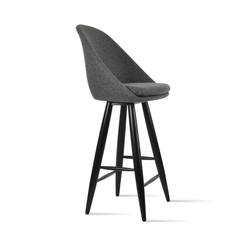 Soho Concept Avanos Baba Barstools & Counterstools – Durable Camira Blazer Wool, 10-year Guarantee, Swivel Option Dark Grey  Soho-concept-dining-chair-10143