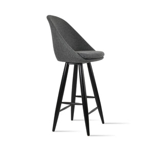 Soho Concept Avanos Baba Barstools & Counterstools – Durable Camira Blazer Wool, 10-year Guarantee, Swivel Option Dark Grey  Soho-concept-dining-chair-10143