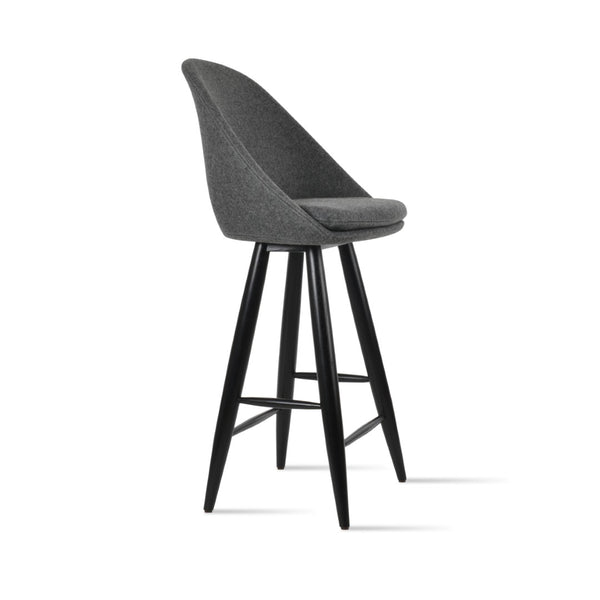 Soho Concept Avanos Baba Barstools & Counterstools – Durable Camira Blazer Wool, 10-year Guarantee, Swivel Option Dark Grey  Soho-concept-dining-chair-10143