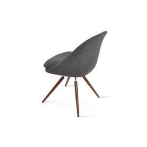 Soho Concept Avanos Carrot Swivel Chair - Elegant Wool Upholstery, Sturdy Metal Base, 10-year Guarantee, Black & More Dark Grey,Walnut Swivel. Solid Metal Top Part Connected To Four Tubular Legs Soho-concept-dining-chair-00882