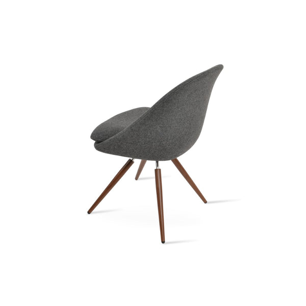 Soho Concept Avanos Carrot Swivel Chair - Elegant Wool Upholstery, Sturdy Metal Base, 10-year Guarantee, Black & More Dark Grey,Walnut Swivel. Solid Metal Top Part Connected To Four Tubular Legs Soho-concept-dining-chair-00882