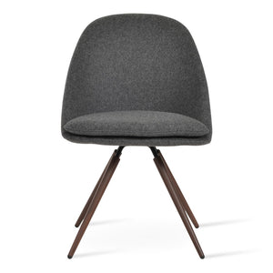 Soho Concept Avanos Carrot Swivel Chair - Elegant Wool Upholstery, Sturdy Metal Base, 10-year Guarantee, Black & More Walnut,Dark Grey Swivel. Solid Metal Top Part Connected To Four Tubular Legs Soho-concept-dining-chair-00886
