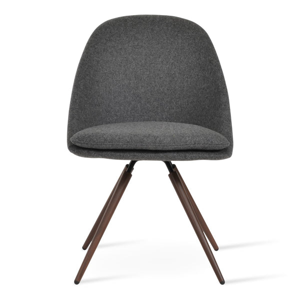 Soho Concept Avanos Carrot Swivel Chair - Elegant Wool Upholstery, Sturdy Metal Base, 10-year Guarantee, Black & More Walnut,Dark Grey Swivel. Solid Metal Top Part Connected To Four Tubular Legs Soho-concept-dining-chair-00886
