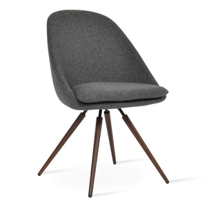 Soho Concept Avanos Carrot Swivel Chair - Elegant Wool Upholstery, Sturdy Metal Base, 10-year Guarantee, Black & More Walnut,Dark Grey Swivel. Solid Metal Top Part Connected To Four Tubular Legs Soho-concept-dining-chair-00886