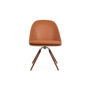 Soho Concept Avanos Carrot Swivel Chair - Stylish Leatherette Dining Chair With Solid Base & 2-year Guarantee Walnut Swivel. Solid Metal Top Part Connected To Four Tubular Legs Soho-concept-dining-chair-00883