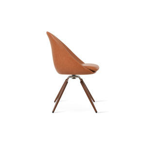 Soho Concept Avanos Carrot Swivel Chair - Stylish Leatherette Dining Chair With Solid Base & 2-year Guarantee Walnut Swivel. Solid Metal Top Part Connected To Four Tubular Legs Soho-concept-dining-chair-00884