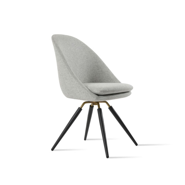 Soho Concept Avanos Carrot Swivel Chair - Elegant Wool Upholstery, Sturdy Metal Base, 10-year Guarantee, Black & More Black,Brass,Silver Swivel. Solid Metal Top Part Connected To Four Tubular Legs Soho-concept-dining-chair-00874