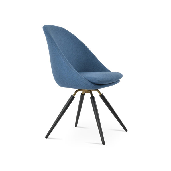 Soho Concept Avanos Carrot Swivel Chair - Elegant Wool Upholstery, Sturdy Metal Base, 10-year Guarantee, Black & More Black,Brass,Blue Swivel. Solid Metal Top Part Connected To Four Tubular Legs Soho-concept-dining-chair-00873
