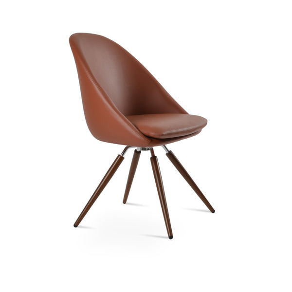 Soho Concept Avanos Carrot Swivel Chair - Stylish Leatherette Dining Chair With Solid Base & 2-year Guarantee Walnut Swivel. Solid Metal Top Part Connected To Four Tubular Legs Soho-concept-dining-chair-00879