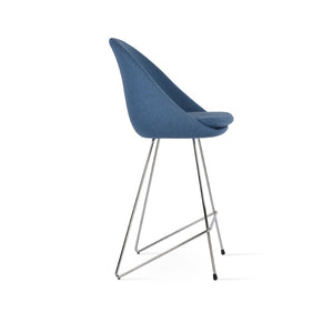 Soho Concept Avanos Cat Barstools & Counterstools - Durable Camira Wool, Modern Design, 10-year Guarantee, 300 Lb Capacity Chrome,Blue  Soho-concept-dining-chair-10544