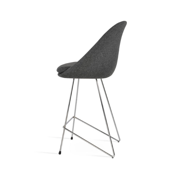 Soho Concept Avanos Cat Barstools & Counterstools - Durable Camira Wool, Modern Design, 10-year Guarantee, 300 Lb Capacity Chrome,Dark Grey  Soho-concept-dining-chair-10540