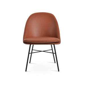 Soho Concept Avanos Cross Chair - Stylish Leatherette Dining Chair With Steel Base, 2-year Warranty, Soft Black Black  Soho-concept-dining-chair-00894