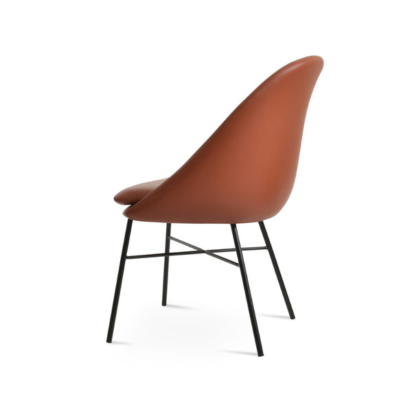 Soho Concept Avanos Cross Chair - Stylish Leatherette Dining Chair With Steel Base, 2-year Warranty, Soft Black Black  Soho-concept-dining-chair-00894