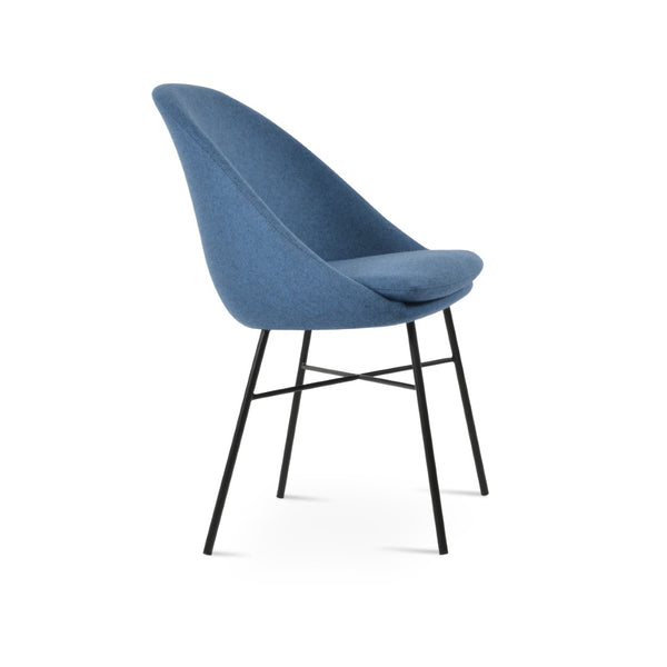 Soho Concept Avanos Cross Chair - Modern Steel Frame Dining Chair In Camira Blazer Wool With 10-year Guarantee Black,Blue  Soho-concept-dining-chair-00889