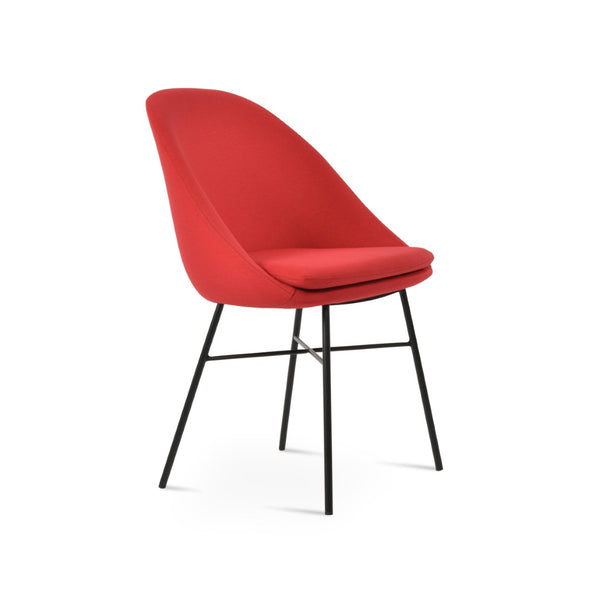 Soho Concept Avanos Cross Chair – Elegant Dining Chair In Diverse Fabrics, 10-year Guarantee, Made In Turkiye Black,Red  Soho-concept-dining-chair-00888