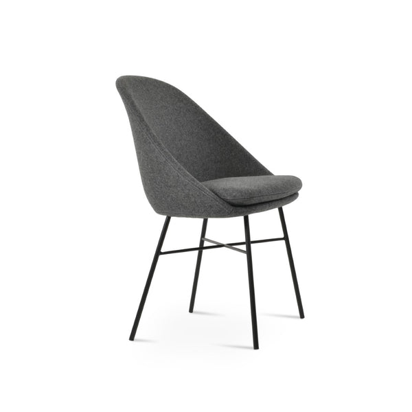 Soho Concept Avanos Cross Chair - Modern Steel Frame Dining Chair In Camira Blazer Wool With 10-year Guarantee Black,Dark Grey  Soho-concept-dining-chair-00891
