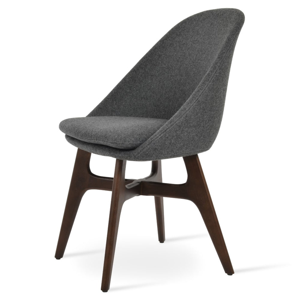 Soho Concept Avanos Wood Dining Chair - Elegant Walnut & Ash Design, Camira Blazer Wool, 10-year Guarantee! Ash,Walnut,Dark Grey  Soho-concept-dining-chair-00898