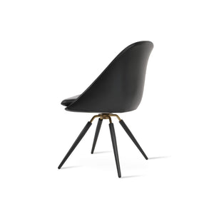 Soho Concept Avanos Carrot Swivel Chair - Stylish Leatherette Dining Chair With Solid Base & 2-year Guarantee Black,Brass Swivel. Solid Metal Top Part Connected To Four Tubular Legs Soho-concept-dining-chair-00902