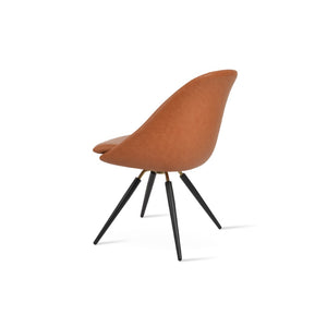 Soho Concept Avanos Carrot Swivel Chair - Stylish Leatherette Dining Chair With Solid Base & 2-year Guarantee Black,Brass Swivel. Solid Metal Top Part Connected To Four Tubular Legs Soho-concept-dining-chair-00905