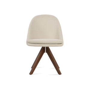 Soho Concept Avanos Pyramid Wood Swivel Dining Chair - Elegant Upholstered Options With 10-year Guarantee, 350 Lbs Capacity Walnut,White  Soho-concept-dining-chair-00903