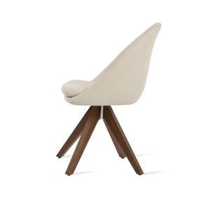 Soho Concept Avanos Pyramid Wood Swivel Dining Chair - Elegant Upholstered Options With 10-year Guarantee, 350 Lbs Capacity Walnut,White  Soho-concept-dining-chair-00903