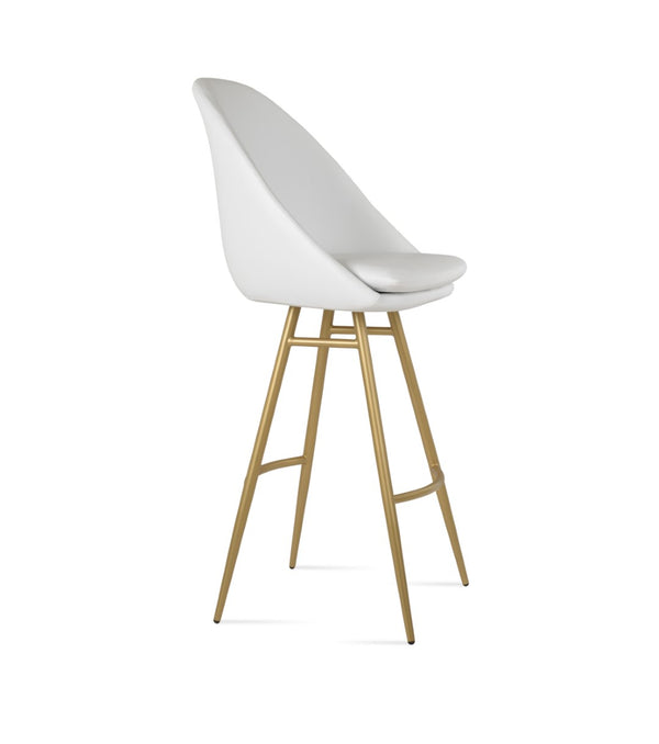 Soho Concept Avanos Galata Barstools & Counterstools - Durable Leatherette, Metal Frame, 2-year Guarantee, Stylish! Brass,White Steel Tubular Legs Soho-concept-dining-chair-10550