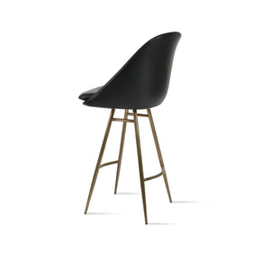 Soho Concept Avanos Galata Barstools & Counterstools - Durable Leatherette, Metal Frame, 2-year Guarantee, Stylish! Brass,Black Steel Tubular Legs Soho-concept-dining-chair-10546