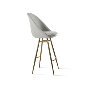 Soho Concept Avanos Galata Barstools & Counterstools - Durable Wool Upholstery, Modern Design, 10-year Guarantee Brass,Silver Steel Tubular Legs Soho-concept-dining-chair-10548