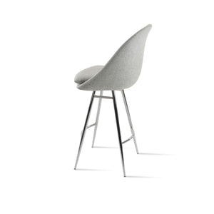 Soho Concept Avanos Galata Barstools & Counterstools - Durable Wool Upholstery, Modern Design, 10-year Guarantee Chrome,Silver Steel Tubular Legs Soho-concept-dining-chair-10549