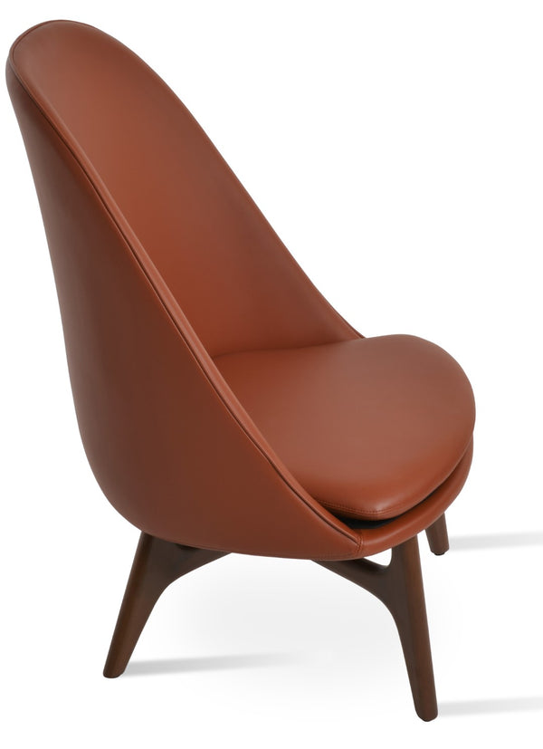 Soho Concept Avanos Wood Lounge Chair - Elegant Beech With Walnut Finish, Soft Leatherette, 2-year Guarantee! Walnut  Soho-concept-dining-chair-12783