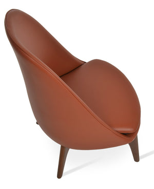 Soho Concept Avanos Wood Lounge Chair - Elegant Beech With Walnut Finish, Soft Leatherette, 2-year Guarantee! Walnut  Soho-concept-dining-chair-12786