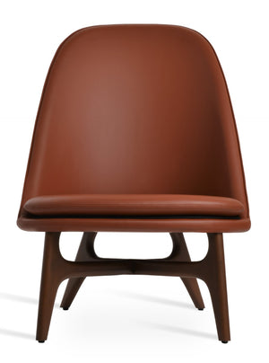 Soho Concept Avanos Wood Lounge Chair - Stylish Walnut Finish, Soft Leatherette, 2-year Guarantee, 350 Lbs Capacity Walnut  Soho-concept-dining-chair-12787