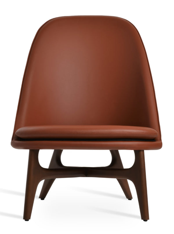 Soho Concept Avanos Wood Lounge Chair - Stylish Walnut Finish, Soft Leatherette, 2-year Guarantee, 350 Lbs Capacity Walnut  Soho-concept-dining-chair-12787