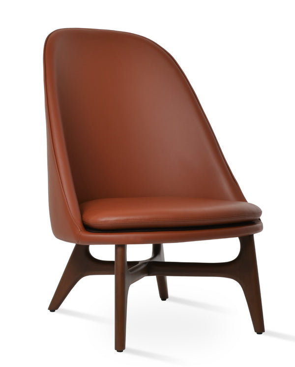 Soho Concept Avanos Wood Lounge Chair - Elegant Beech With Walnut Finish, Soft Leatherette, 2-year Guarantee! Walnut  Soho-concept-dining-chair-12788