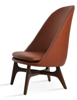 Soho Concept Avanos Wood Lounge Chair - Elegant Beech With Walnut Finish, Soft Leatherette, 2-year Guarantee! Walnut  Soho-concept-dining-chair-12789