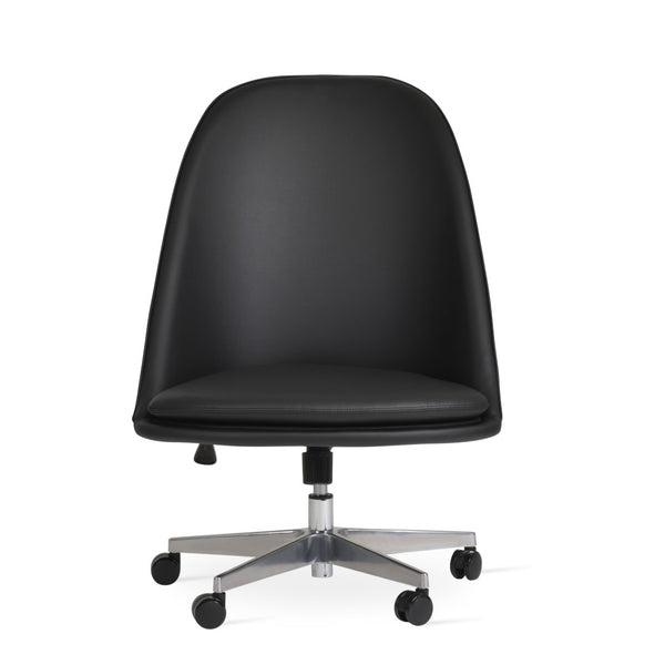 Soho Concept Avanos Office Chair - Durable Leatherette, 2-year Guarantee, Adjustable Height, Supports 350 Lbs Black  Soho-concept-dining-chair-12663