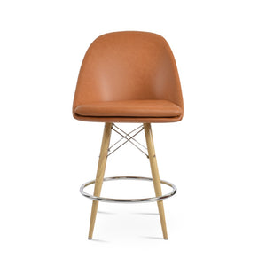 Soho Concept Avanos Stylish Barstools & Counterstools With Memory Swivel Option - Durable Leatherette Finish Natural  Soho-concept-dining-chair-10551