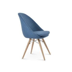 Soho Concept Avanos Mw Dining Chair In Camira Blazer Wool - Elegant, Durable, Memory Swivel, 10-year Guarantee Natural,Blue  Soho-concept-dining-chair-00913