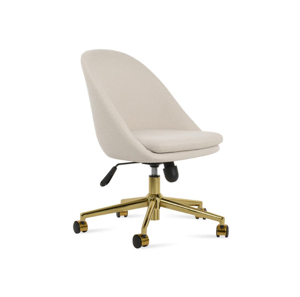 Soho Concept Avanos Office Chair - Luxury Upholstery Options, 10-year Guarantee, Adjustable Heights, 350 Lbs Capacity Gold,White  Soho-concept-dining-chair-11669