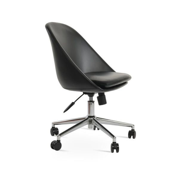 Soho Concept Avanos Office Chair - Durable Leatherette, 2-year Guarantee, Adjustable Height, Supports 350 Lbs Black  Soho-concept-dining-chair-11663
