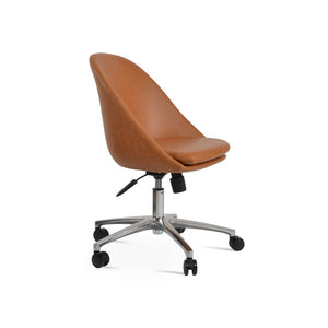 Soho Concept Avanos Office Chair - Durable Leatherette, 2-year Guarantee, Adjustable Height, Supports 350 Lbs Caramel  Soho-concept-dining-chair-11661