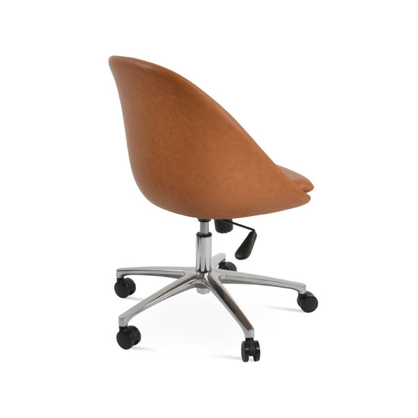 Soho Concept Avanos Office Chair - Durable Leatherette, 2-year Guarantee, Adjustable Height, Supports 350 Lbs Caramel  Soho-concept-dining-chair-12664