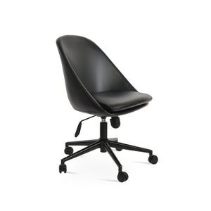Soho Concept Avanos Office Chair - Durable Leatherette, 2-year Guarantee, Adjustable Height, Supports 350 Lbs Black  Soho-concept-dining-chair-11664
