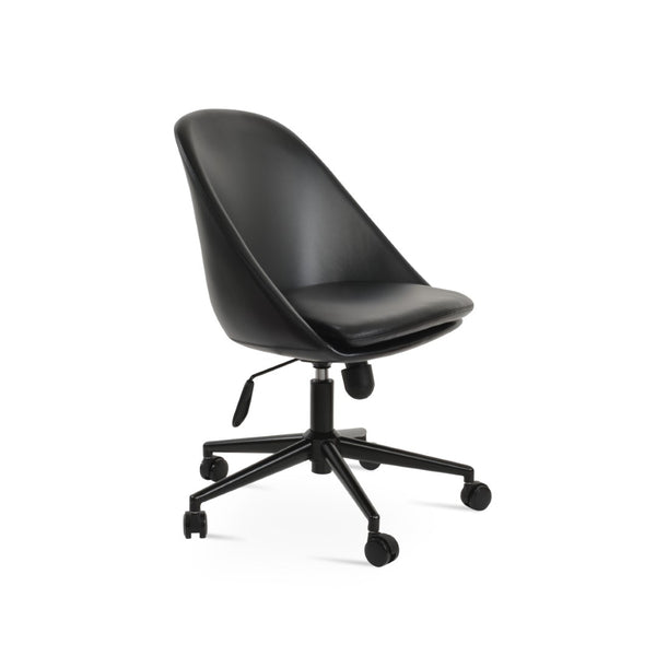 Soho Concept Avanos Office Chair - Durable Leatherette, 2-year Guarantee, Adjustable Height, Supports 350 Lbs Black  Soho-concept-dining-chair-11664